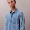 90S Emblem Denim Overshirt
