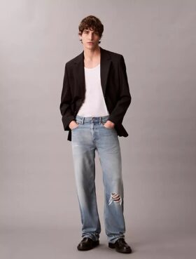 90S Straight Lyocell Blend Jeans