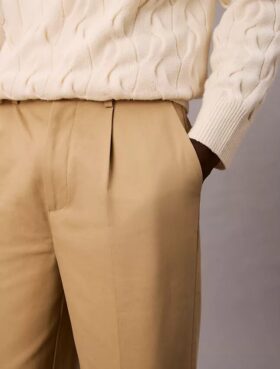 90S Straight Pleated Chino Pants