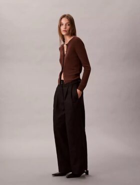 Adjustable Wide Leg Chino Pants