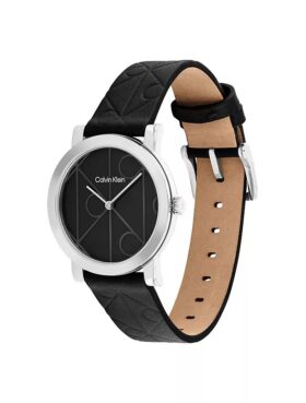 Allover Emblem Dial Leather Strap Watch Allover Emblem Dial Leather Strap Watch