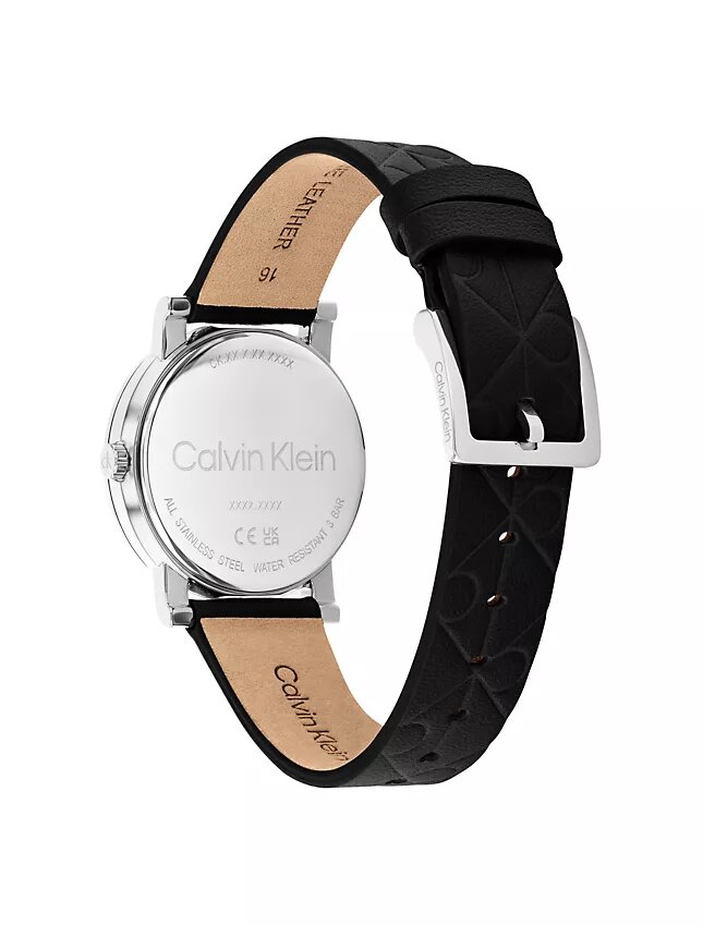 Allover Emblem Dial Leather Strap Watch Allover Emblem Dial Leather Strap Watch