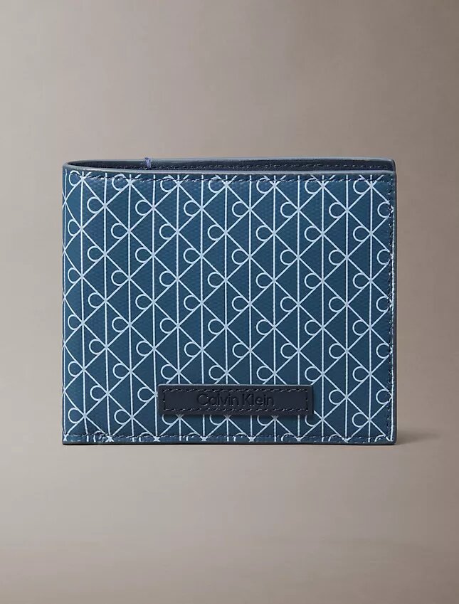 Allover Emblem Logo Bifold Wallet with Coin Pouch Allover Emblem Logo Bifold Wallet with Coin Pouch