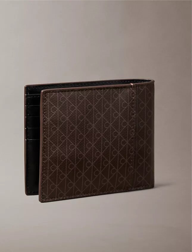 Allover Emblem Logo Bifold Wallet with Coin Pouch Allover Emblem Logo Bifold Wallet with Coin Pouch