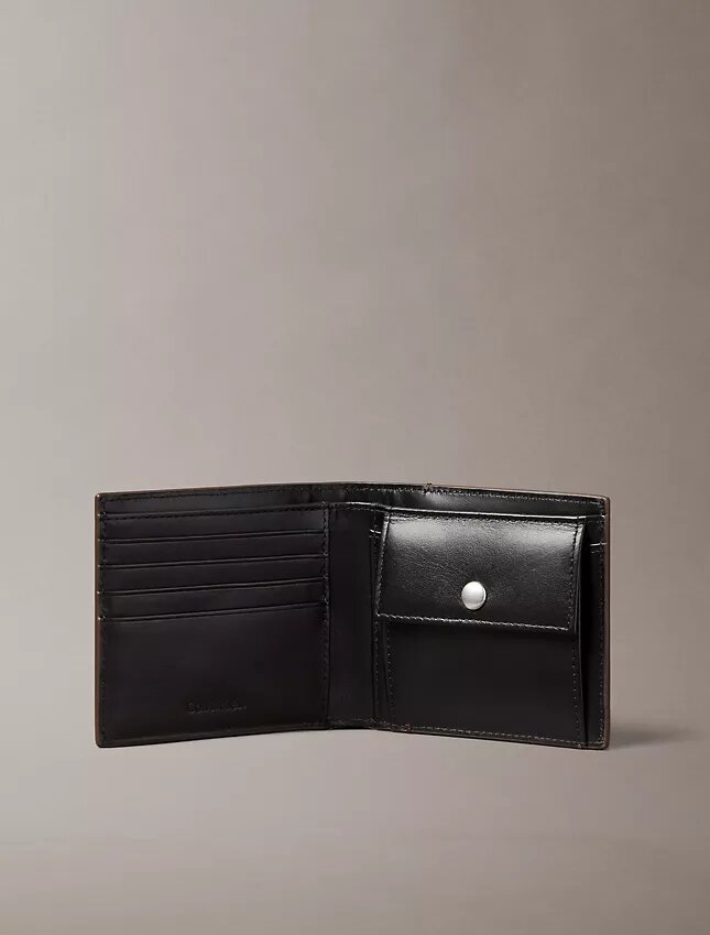 Allover Emblem Logo Bifold Wallet with Coin Pouch Allover Emblem Logo Bifold Wallet with Coin Pouch