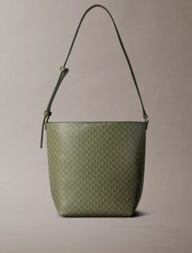 Allover Emblem Logo Bucket Bag with Pouch