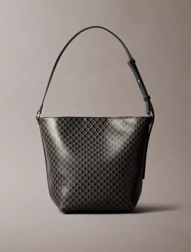 Allover Emblem Logo Bucket Bag with Pouch