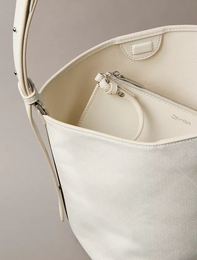 Allover Emblem Logo Bucket Bag with Pouch Allover Emblem Logo Bucket Bag with Pouch