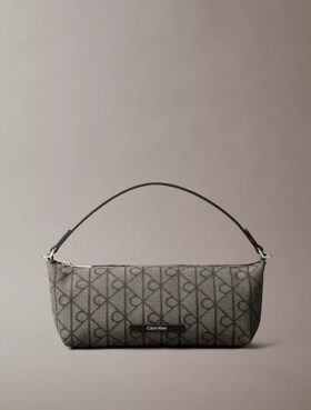 Allover Emblem Logo Canvas Shoulder Bag