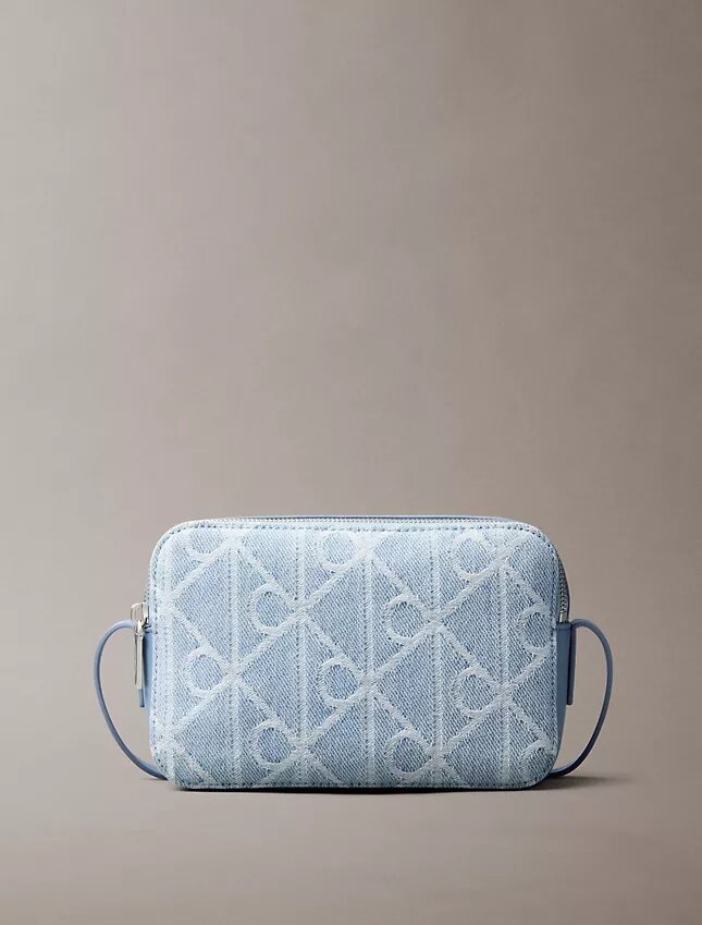 Allover Emblem Logo Denim Camera Bag Allover Emblem Logo Denim Camera Bag