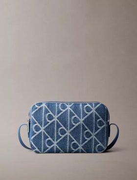 Allover Emblem Logo Denim Camera Bag