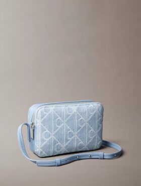 Allover Emblem Logo Denim Camera Bag
