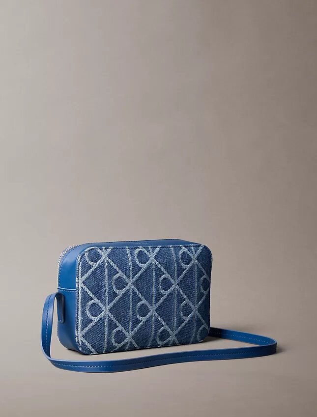 Allover Emblem Logo Denim Camera Bag Allover Emblem Logo Denim Camera Bag