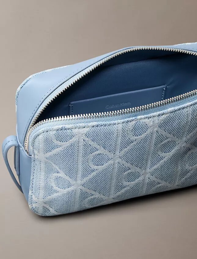 Allover Emblem Logo Denim Camera Bag Allover Emblem Logo Denim Camera Bag