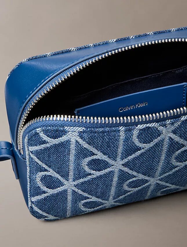 Allover Emblem Logo Denim Camera Bag Allover Emblem Logo Denim Camera Bag