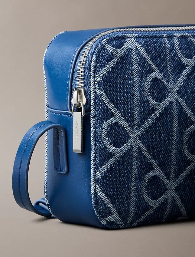 Allover Emblem Logo Denim Camera Bag Allover Emblem Logo Denim Camera Bag