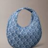 Allover Emblem Logo Denim Hobo Bag Allover Emblem Logo Denim Hobo Bag