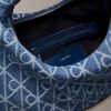 Allover Emblem Logo Denim Hobo Bag Allover Emblem Logo Denim Hobo Bag