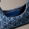 Allover Emblem Logo Denim Shoulder Bag Allover Emblem Logo Denim Shoulder Bag