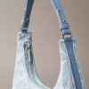 Allover Emblem Logo Denim Shoulder Bag Allover Emblem Logo Denim Shoulder Bag