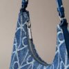 Allover Emblem Logo Denim Shoulder Bag Allover Emblem Logo Denim Shoulder Bag