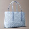 Allover Emblem Logo Denim Small Tote Bag Allover Emblem Logo Denim Small Tote Bag