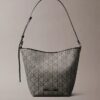 Allover Emblem Logo Jacquard Bucket Bag with Pouch Allover Emblem Logo Jacquard Bucket Bag with Pouch