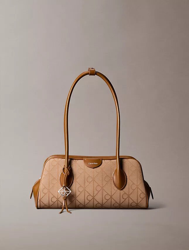 Allover Emblem Logo Jacquard Shoulder Bag Allover Emblem Logo Jacquard Shoulder Bag