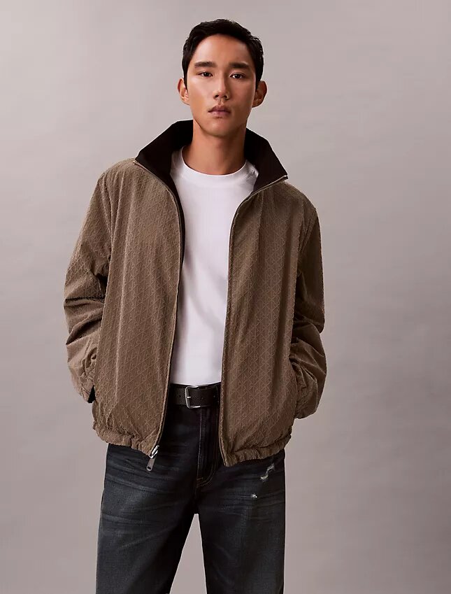 Allover Emblem Logo Reversible Jacket Allover Emblem Logo Reversible Jacket