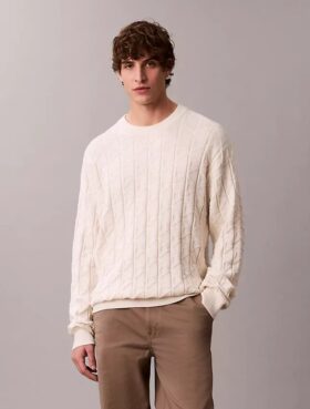Allover Emblem Logo Ribbed Sweater