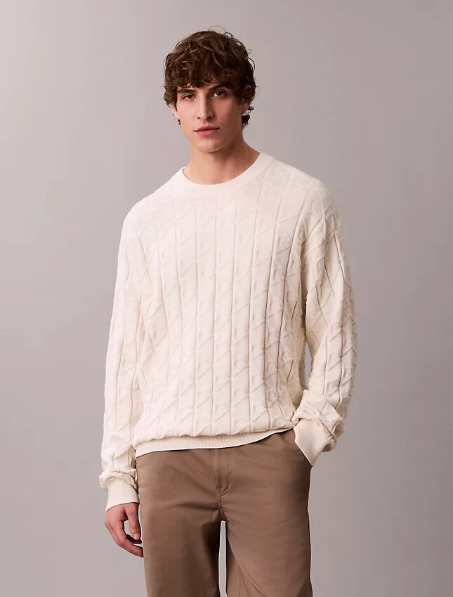 Allover Emblem Logo Ribbed Sweater Allover Emblem Logo Ribbed Sweater