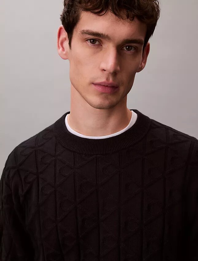 Allover Emblem Logo Ribbed Sweater Allover Emblem Logo Ribbed Sweater