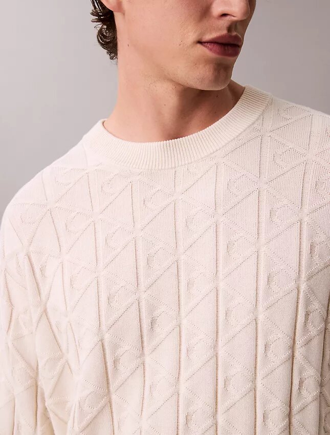 Allover Emblem Logo Ribbed Sweater Allover Emblem Logo Ribbed Sweater