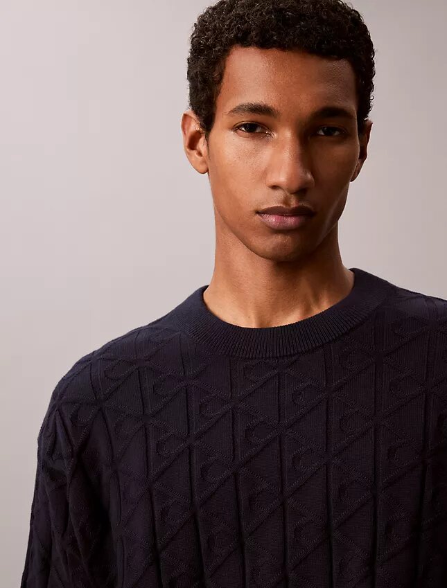 Allover Emblem Logo Ribbed Sweater Allover Emblem Logo Ribbed Sweater