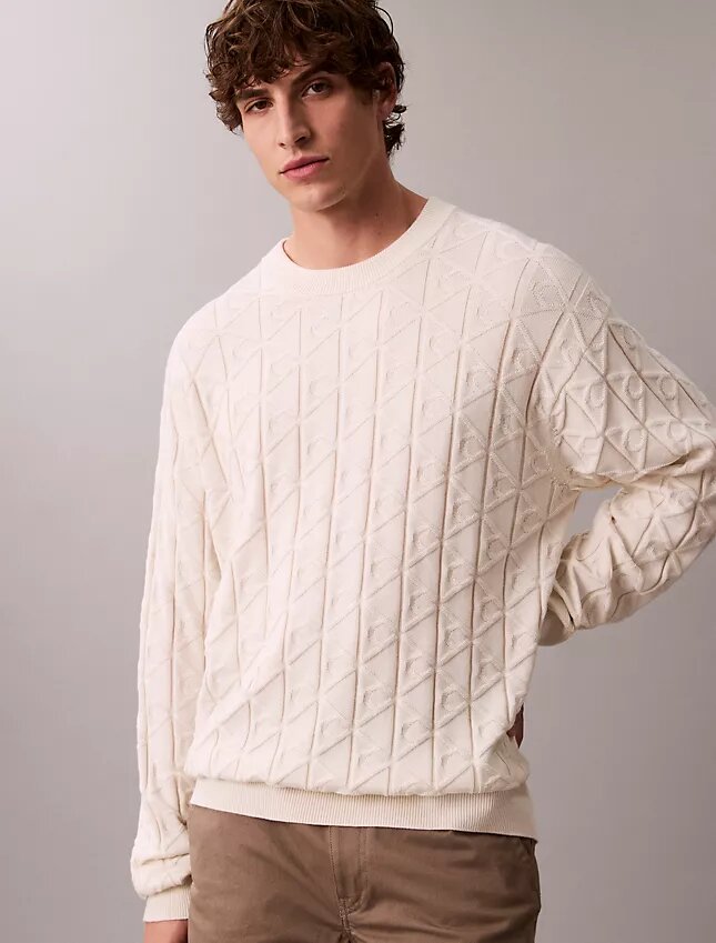 Allover Emblem Logo Ribbed Sweater Allover Emblem Logo Ribbed Sweater