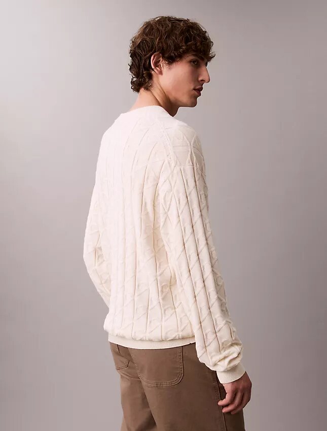 Allover Emblem Logo Ribbed Sweater Allover Emblem Logo Ribbed Sweater