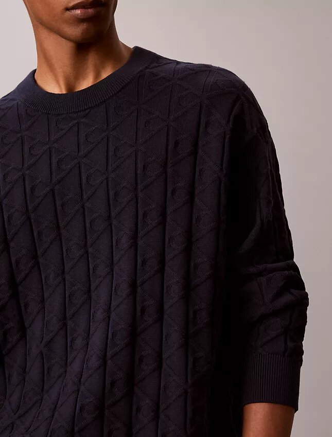 Allover Emblem Logo Ribbed Sweater Allover Emblem Logo Ribbed Sweater