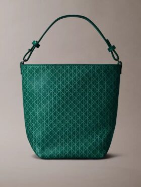 Allover Emblem Logo Small Bucket Bag with Pouch