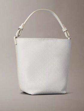 Allover Emblem Logo Small Bucket Bag with Pouch