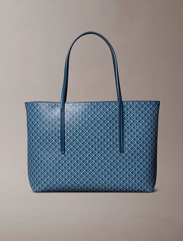Allover Emblem Logo Small Tote Bag with Pouch Allover Emblem Logo Small Tote Bag with Pouch