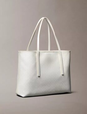 Allover Emblem Logo Small Tote Bag with Pouch