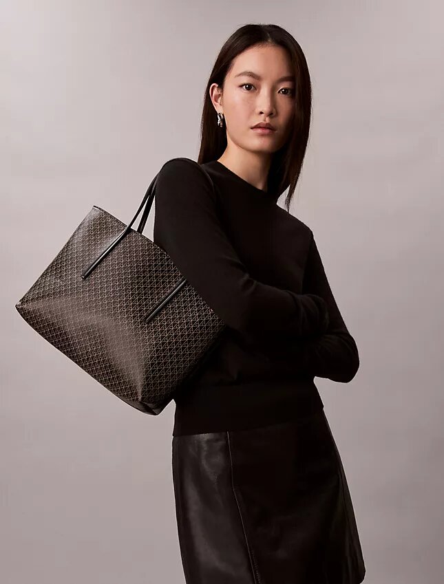 Allover Emblem Logo Small Tote Bag with Pouch Allover Emblem Logo Small Tote Bag with Pouch