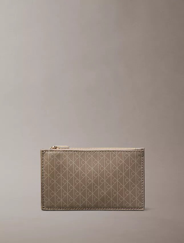 Allover Emblem Logo Top Zip Card Case Allover Emblem Logo Top Zip Card Case