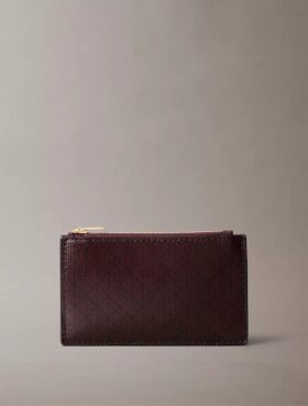 Allover Emblem Logo Top Zip Card Case Allover Emblem Logo Top Zip Card Case
