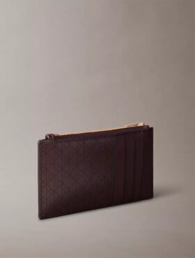 Allover Emblem Logo Top Zip Card Case Allover Emblem Logo Top Zip Card Case