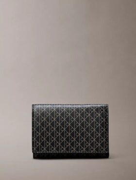 Allover Emblem Logo Trifold Wallet