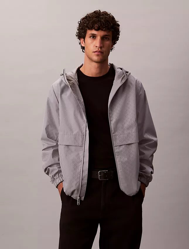 Allover Emblem Logo Windbreaker Jacket Allover Emblem Logo Windbreaker Jacket