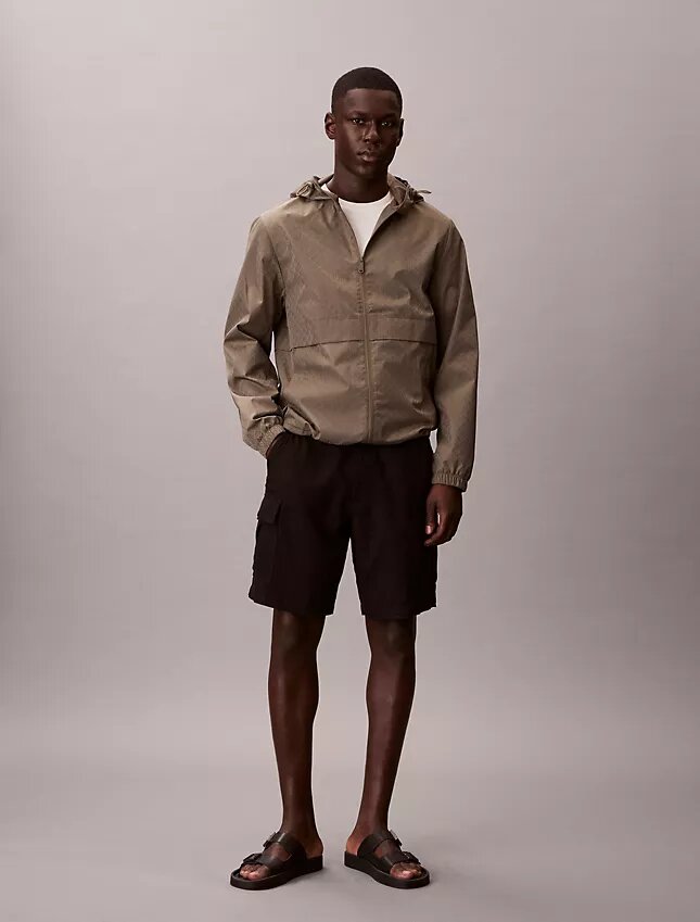 Allover Emblem Logo Windbreaker Jacket Allover Emblem Logo Windbreaker Jacket