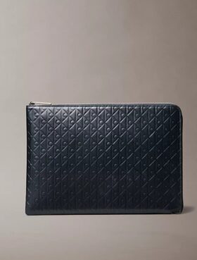 Allover Emblem Logo Zip Pouch