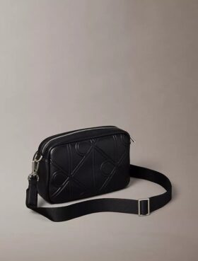 Allover Embossed Emblem Logo Camera Bag